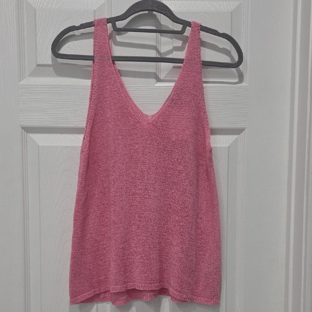 Pink Sleeveless Knit Top